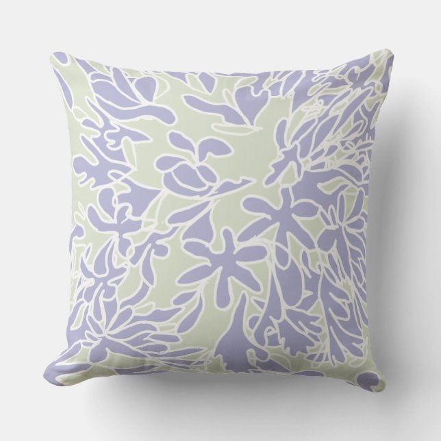 Lavender Agapanthus Flower Sage Green Kussen (Voorkant)