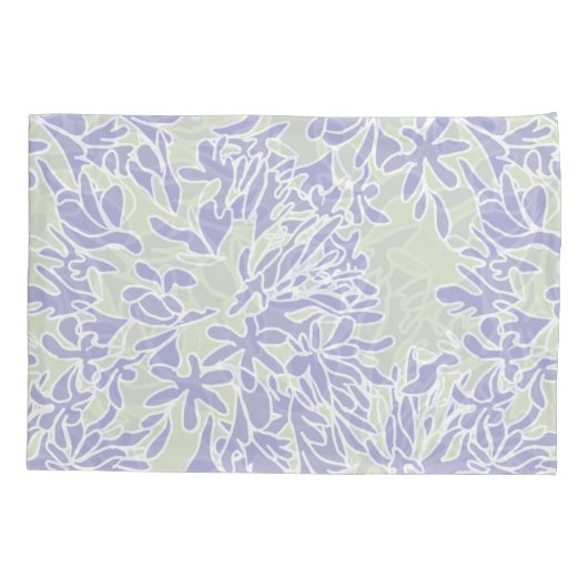 Lavender Agapanthus Flower Sage Green Kussensloop (Achterkant-Links)