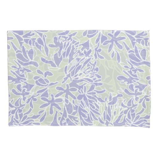 Lavender Agapanthus Flower Sage Green Kussensloop (Voorkant-Links)