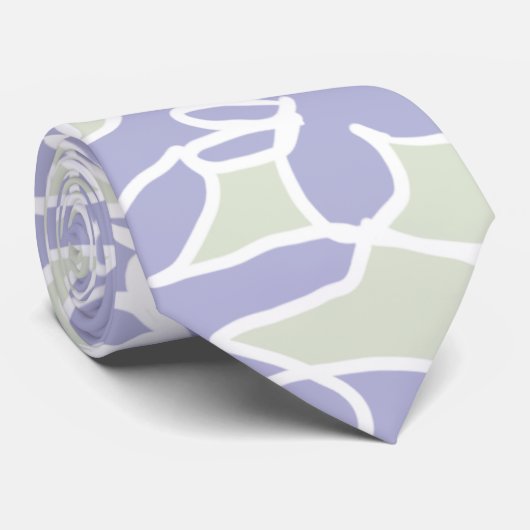 Lavender Agapanthus Flower Sage Green Stropdas (Opgerold)