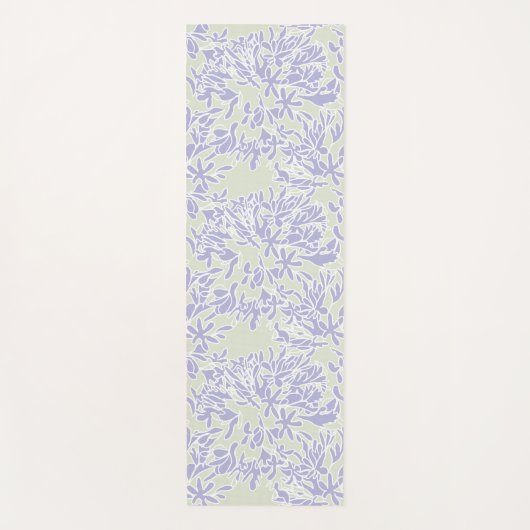 Lavender Agapanthus Flower Sage Green Yogamat (Voorkant)