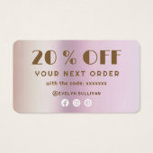 Lavender agate faux pearlescent folie discouncard visitekaartje (Achterkant)