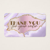 Lavender agate faux pearlescent folie discouncard visitekaartje (Voorkant)