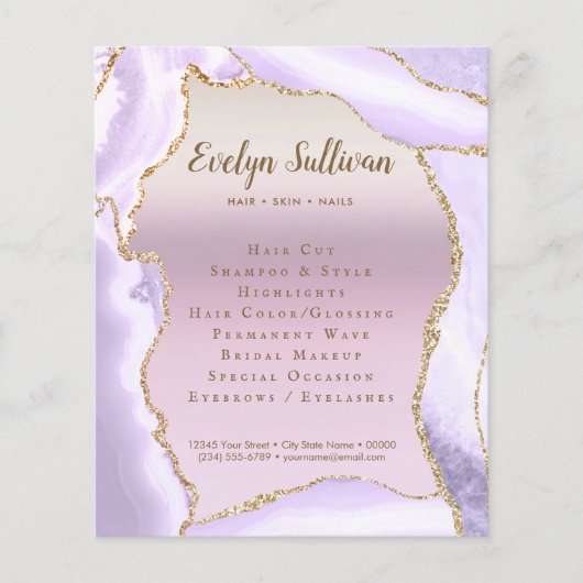 Lavender Agate Faux Pearlescent Folie Flyer (Voorkant)