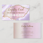 Lavender Agate Faux Pearlescent Folie Loyalty Card Visitekaartje (Voorkant / Achterkant)