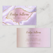 Lavender Agate Faux Pearlescent Folie visitekaartj Visitekaartje (Voorkant / Achterkant)