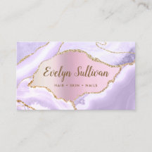 Lavender Agate Faux Pearlescent Folie visitekaartj