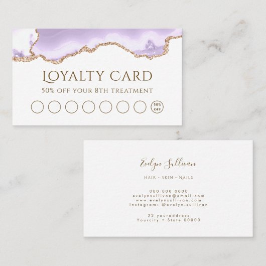 lavender agate loyalty - kaart visitekaartje (Voorkant / Achterkant)