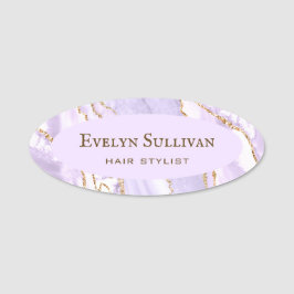 Lavender Agate Name Tag