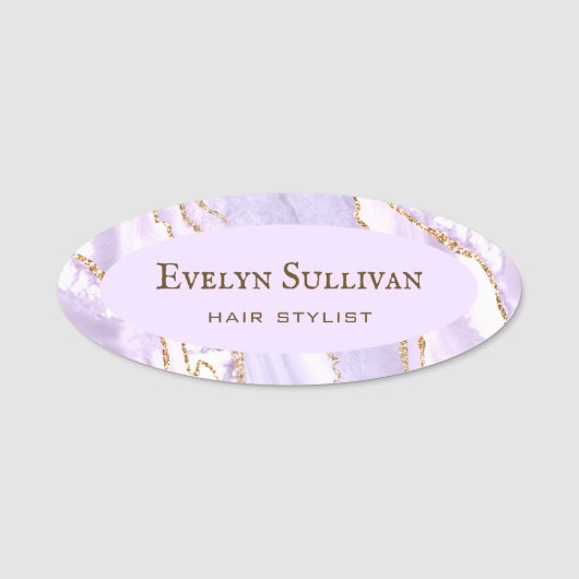 Lavender Agate Name Tag (Voorkant)