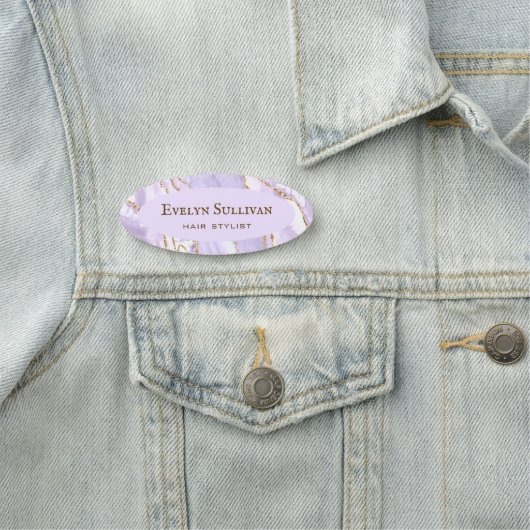Lavender Agate Name Tag (In situ)