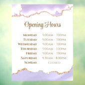 Lavender Agate Openingstijden Venster Cling Raamsticker (Vel 3)