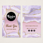 Lavender Agate Pearlescent Folie Pakket invoegen Visitekaartje (Voorkant /achterkant)