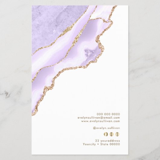 lavender agate price list flyer (Achterkant)