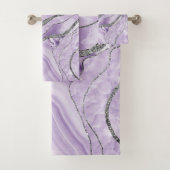 Lavender Agate Silver Glitter Glam #1 Bad Handdoek (Insitu)