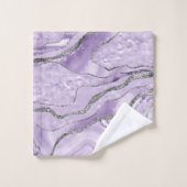 Lavender Agate Silver Glitter Glam #1 Bad Handdoek (Wasdoekje)