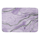Lavender Agate Silver Glitter Glam #1 Badmat (Voorkant)