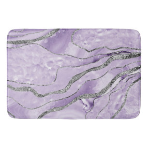 Lavender Agate Silver Glitter Glam #1 Badmat