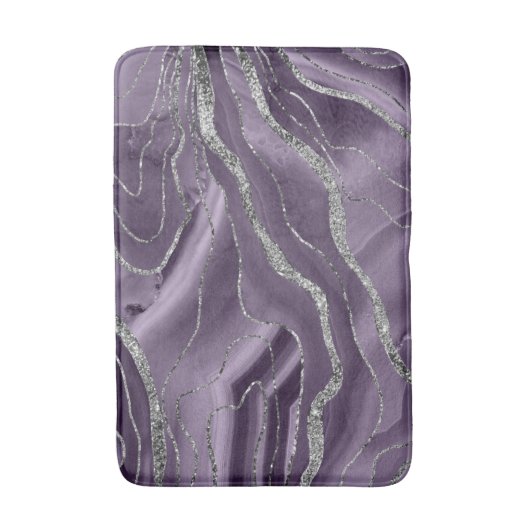 Lavender Agate Silver Glitter Glam #1  Badmat (Voorkant Verticaal)