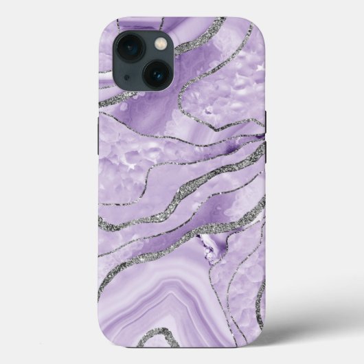 Lavender Agate Silver Glitter Glam #1 Case-Mate iPhone Case (Achterkant)