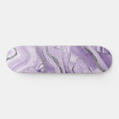 Lavender Agate Silver Glitter Glam #1 Persoonlijk Skateboard (Horizontaal)