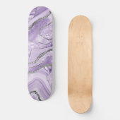 Lavender Agate Silver Glitter Glam #1 Persoonlijk Skateboard (Voorkant)