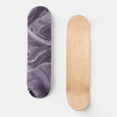 Lavender Agate Silver Glitter Glam #1 Persoonlijk Skateboard (Voorkant)