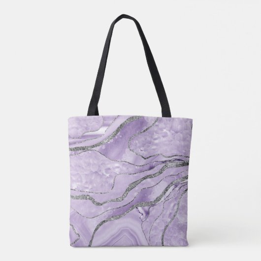 Lavender Agate Silver Glitter Glam #1 Tote Bag (Achterkant)