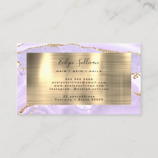 lavender Agate Visitekaartje (Achterkant)