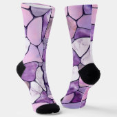 Lavender Amethyst Marble cells abstract Sokken (Gebogen)