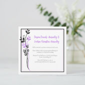 Lavender and Black Floral Reception Only | Kaart (Staand voorkant)