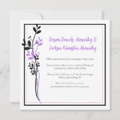 Lavender and Black Floral Reception Only | Kaart (Voorkant)