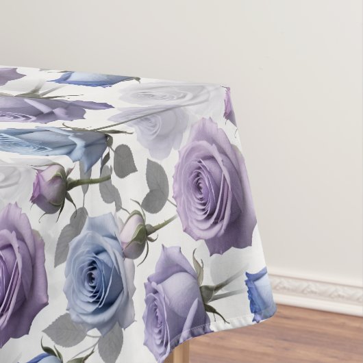 Lavender And Blue Roses Set On A Cloudy Gray Tafelkleed (Voorbeeld)