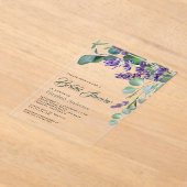 Lavender and Eucalyptus White Marble Bridal Shower Acryl Uitnodigingen (Laagn)