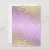 Lavender and Gold Glitter Invitation Kaart (Achterkant)