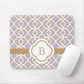 Lavender and Gold Moroccan Monogrammed Muismat (Met muis)