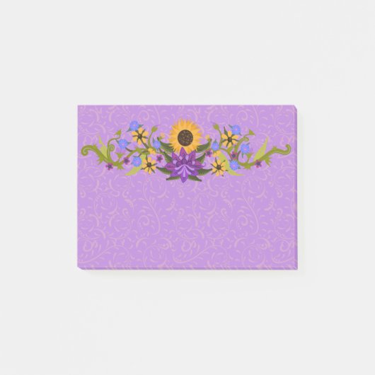 Lavender and Gold Sunflower Swag Post-it® Notes (Voorkant)
