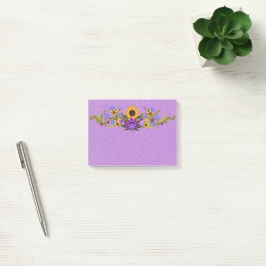 Lavender and Gold Sunflower Swag Post-it® Notes (Kantoor)