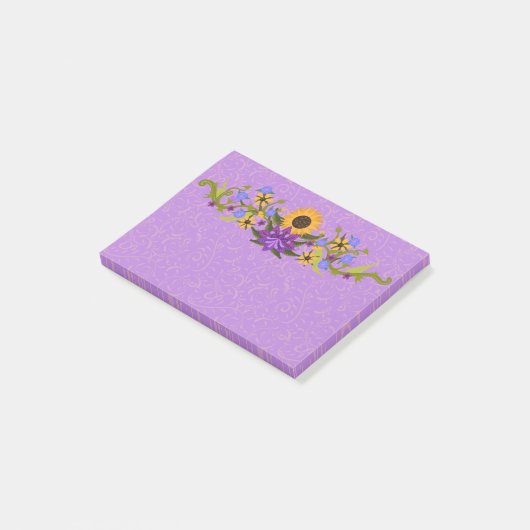 Lavender and Gold Sunflower Swag Post-it® Notes (Schuin)
