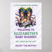 Lavender and Green Gemini Zodiac Baby Shower Poster (Voorkant)