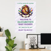 Lavender and Green Leo Zodiac Baby Shower Poster (Thuiskantoor)