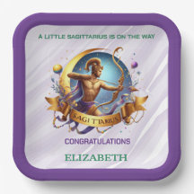 Lavender and Green Sagittarius Zodiac Baby Shower