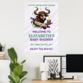 Lavender and Green Taurus Zodiac Baby Shower Poster (Thuiskantoor)