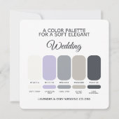 Lavender and Grey Wedding Color Palette Card Kaart (Achterkant)