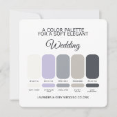 Lavender and Grey Wedding Color Palette Card Kaart (Voorkant)