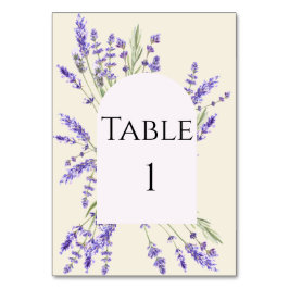 Lavender and Ivory Regency Table Number Kaart