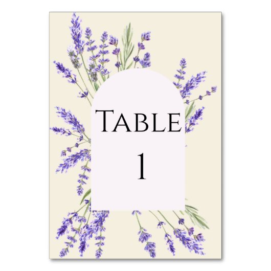 Lavender and Ivory Regency Table Number Kaart (Voorkant)