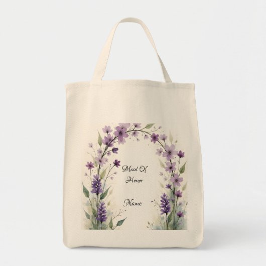 Lavender and Lilac Floral Arch Bridal Party  Tote Bag (Voorkant)