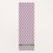 Lavender And Muted Green Trellis Pattern With Name Yogamat (Voorkant)
