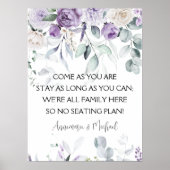 Lavender and Purple Peonie Wedding Poster (Voorkant)